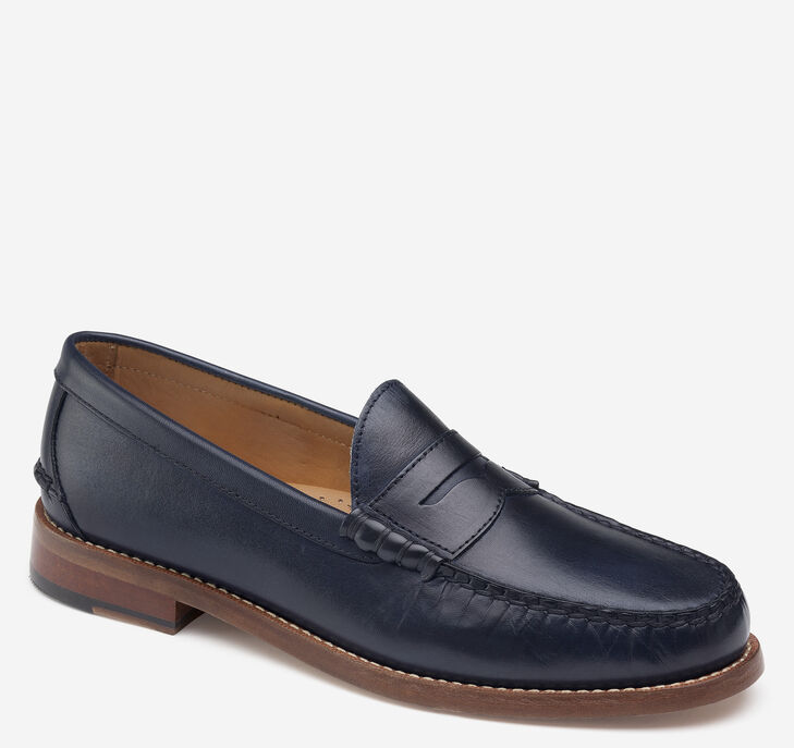 Johnston & Murphy Halstead Penny Loafers Herr - Marinblå Finskor [JQ9652140]